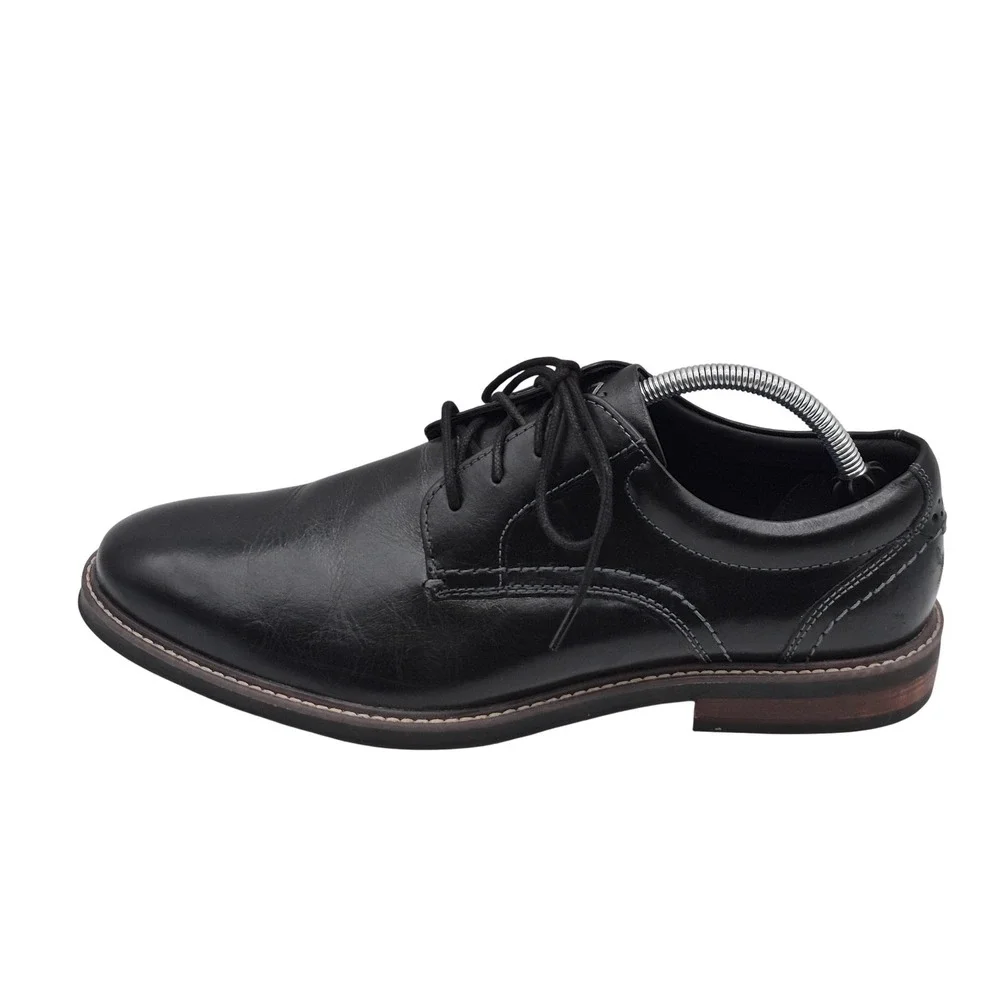 Nunn Bush Shoes Mens Size 10 Black‎ Leather Derby Dress Comfort Gel 81339-001